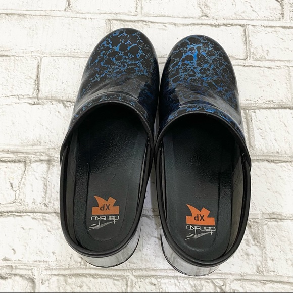 DANSKO XP Moon Blue/Black Patent Leather Professional XP Clogs Size 38 7.5-8US - Picture 7 of 16